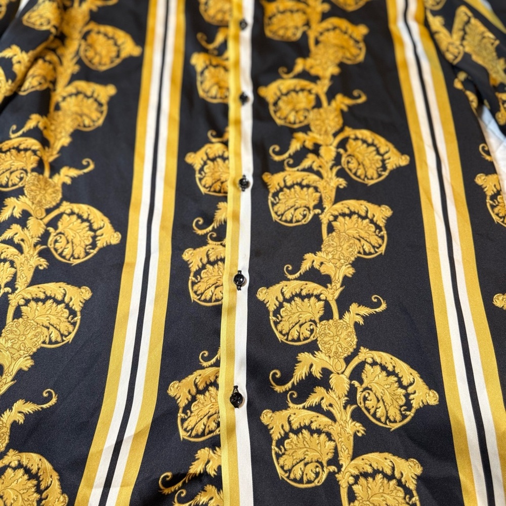 Zara Black and Gold Patterned Shirt "Versace style” Boroque - Picture 3 of 6